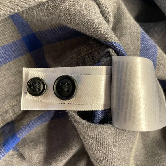 Banana Republic Luxe Flannel Grant Fit Windowpane‎ Plaid Button Down Shirt, M - Picture 4 of 7